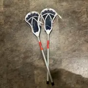 Lot 2 FIDDLESTX STX LACROSSE STRUNG 31.5" MINI STICK - FIDDLE STICKS STX NEW