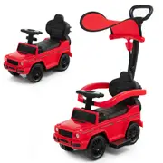 Costway Licensed Mercedes Benz Ride on Push Car w/Adjustable Canopy Foot-to-Floor Sliding Stroller Red