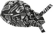 [VALICLUD] Chef Hat Waiter Cap Kitchen Cap Tableware Pattern and Comfortable Working Hat