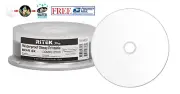 25 Ritek Pro BD-R 4X 25GB Water Resistant Glossy White Inkjet Hub Printable Disc