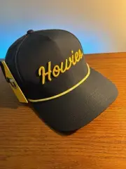 NEW Howies Hockey The Tour Lid Rope Snapback Hat Cap Navy Blue W/ Yellow