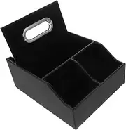 MUELODSIC Armrest Box Storage Organizer Multifunctional Car Tissue Holder Water Cup Organizer for Front Seat Stylish Faux Design for Optimal Space Utilization