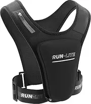 [All Things Accessory] Running Vest with Waterproof Phone Holder, Adjustable Belt, Reflective Design, 2 Shoulder Pockets for Keys/Gels, Fits Phones Up to 6.8” (Unisex Adult)