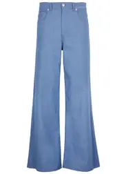 Marni Logo-embroidered Wide-leg Jeans - Blue - 40 (UK8 / S) 40 (UK8 / S)
