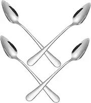 ULTECHNOVO Stainless Steel Baby Scraping Spoon Set 4pcs Fruit Puree Spoons Rounded Edges for Safe Feeding