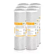 6 Pack 10"x2.5" 5 Micron Carbon Block Water Filter Whole House RO Replacement