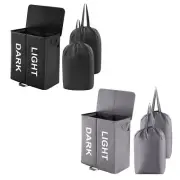 Lifewit 136L Grey Double Laundry Hamper with Lid, Bundle with 136L Black Doub...