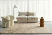 Chita Brown and Cream Geometric Washable Rug