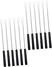 FUNNETOYU 12Pcs Stainless Steel Fondue Forks with PP Handle Chocolate Cheese and Fruit Dipping Tools for Parties and Events and Easy to Clean