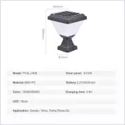 PRO-ViSION Outdoor Solar Garden Lights Gate Lighting Led Pillar Lamp
