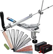 [CWOVRS] Professional Knife Sharpener, RUIXIN PRO RX-008 Knife Sharpening Set, 360° Rotating Fixed Angle, Precise Slider and Clamp, Kitchen Chef Knife Sharpening System, 10 Stone Kit