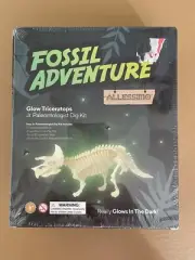 Glow in the Dark Triceratops Block Dig Kit with 3 Tools Jr. Paleontologist NEW!