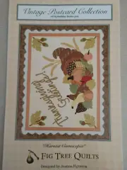 Fig Tree Quilts Pattern Harvest Cornucopia Vintage Postcard Thanksgiving