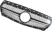Front Bumper GT Grill，Compatible With Mercedes CLA W117 2014-2019 Diamond AMG Racing Style Grille Exterior Car Accessories CLA45 CLA35 Style(17-18 Diamond Black)