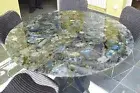 Natural Labradorite Stone Marble Side Coffee Center Round Table Hallway Decors