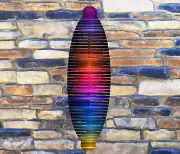 16" Rainbow Colors Helix 3D Hanging Wind Spinner Yard Decor Kinetic hws009
