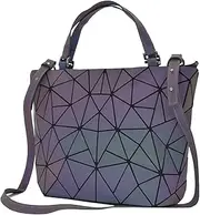 [ESOVIO] Irregular Geometric Luminous Shoulder Bag And Handbags Grid Holographic Reflective Women Purses