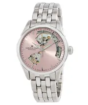 Hamilton Jazzmaster Pink Open Heart Dial Swiss Automatic H32215170 Ladies Watch
