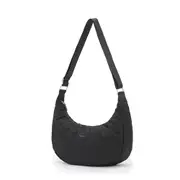 Tosca Everyday Nylon Hobo Shoulder Compact Crescent Purse Handbag Black