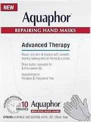 [Aquaphor] Repairing Hand Masks, Moisturizing Hand Masks, 6 Pairs of Gloves