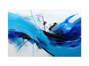 Black Blue Art Painting Canvas Print