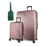 Pierre Cardin Hard Shell Large and Cabin 2-Piece Set Luggage Tag - Rose