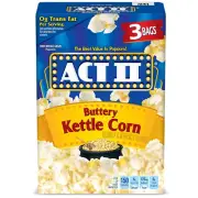 Buttery Kettle Corn Microwave Popcorn, 3-Count, 2.75-Oz. Bags (Pack of 12)