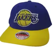 Los Angeles Lakers Adjustable Fit Mitchell Ness Two Tone Stretch Hat Cap NBA
