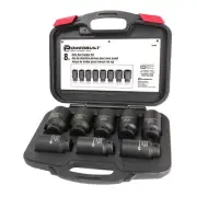 Powerbuilt 8 Piece 1/2-in. Drive Impact Rated Metric Axle Nut Socket Set- 647883