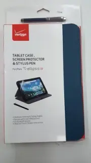 Ellipsis 10 Tablet Case Bundle: Screen Protector & Stylus Pen Blue Verizon
