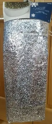 Jaclyn Smith 52" Very Sparkly Silver Christmas Tree Skirt - NIP!