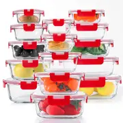 KOMUEE 30 Pieces Glass Food Storage Containers Set Glass Meal Prep Containers...