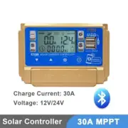 Bluetooth Solar Charge Controller LCD Digital Display Screen Battery Dual USB