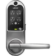 Lockly Vision Smart Latch Video Lock - Satin Nickel Built-in Video Doorbell / 3D Fingerprint / RFID/Fob Key / 2-way audio / Inculde WiFi and Door Sensor [PGD698LLSN]