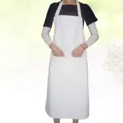 2pcs White Cooking Apron Long Style Apron White Sleeveless Apron Waterproof