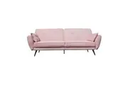 Design Square Modern Designer Scandinavian Fabric 3-Seater Sofa Bed - Pink