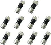 YTgilo 10PCS Cold Compression Cable Connector RG6 Extrusion Waterproof All Copper Coaxial Compression Fitting with Sealed O Ring Grip for Satellite Cable TV Internet Antenna Systems