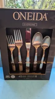 Oneida Everdine 45 Piece Everyday Flatware Service for 8 Stainless Steel
