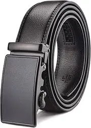 [wetoper] Adjustable Slide Belt For Men's Dress Casual Pant 1 3/8",Size Adjustable, Trim to Fit