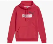 PUMA Womens Essential+ Logo Fleece Hoodie Tart Cherry XL NEW!