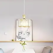 Ceiling Light ModernCrystal Chandelier E27 Base Semi Flush Chandelier Kitchen Bedroom Lounge Dimmable Height Pendant Lights Adjustable Height Chandeliers Ceiling Modern Pendant Light (30CM,Gold)