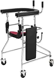 Walkers for Seniors, Hemiplegia Stroke Rehabilitation Standing Frame, Foldable Stand Up Walker with Armrest Pad, Height Adjustable,with Arm Support for Senior, Handicap(Women's)