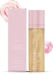 Sheer Setting Mist, Face Nighter Setting Spray With Shimmering Body Oil, Setting Mist Spf 50 Long-Lasting Moisturizing (Pink)