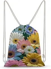 SDTKLHW Drawstring Backpack Flowers As Background Printed Drawstring Bags Sport Gym Sackpack Sports Sackpack for Unisex Women 19.7" Ã— 13.8", Style, 35x50cm, Rucksack Backpacks