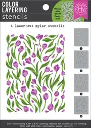 Hero Arts Color Layering Tulip Pattern Stencils