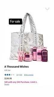 Bath And Body Works A Thousand Wishes 6 Pc. Gift Set And Bag 2024 Tote Silver