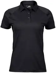 [Tee Jays] Womens/Ladies Luxury Sports Polo Shirt (UK Size: 12 UK) (Black)