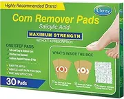 Corn Remover Pads for Feet Toes: 30 Pack 40% Salicylic Acid Extra Strength Treatment - Fast Effective Medicated Bandages for Kids Adults Seniors Teens Athletes Runners Hikers Workers Men Women