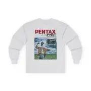Retro Pentax Long Sleeve Tee, Retro Camera Art, Graphic T-Shirt, Gift Crewneck