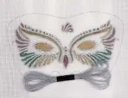 Hawk Owl Mask Party Sleep Silver Gold Needlepoint Canvas Hand Painted was $56
